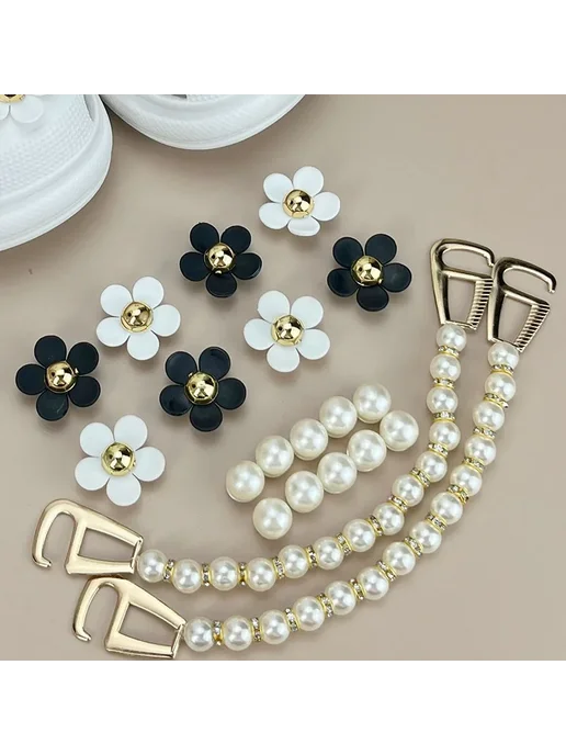 Нет бренда Подвески для обуви с отверстиями для цветов C1-20pcs 2 chain, 120 шт, фото 5