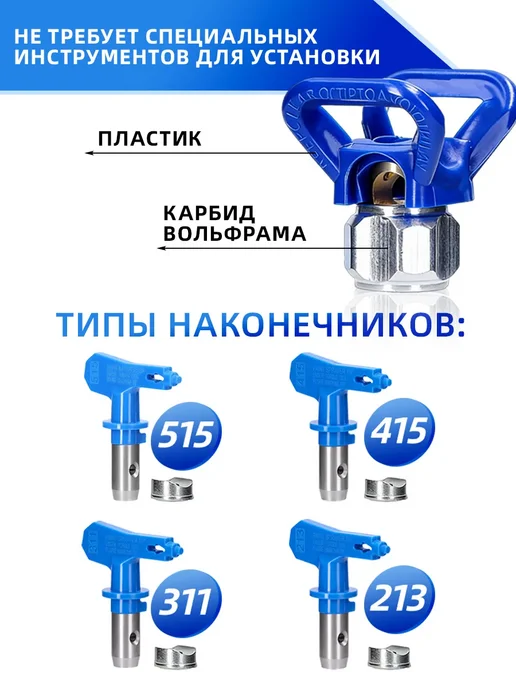 Набор сопел для краскопульта, 8 шт, 5 шт, фото 3