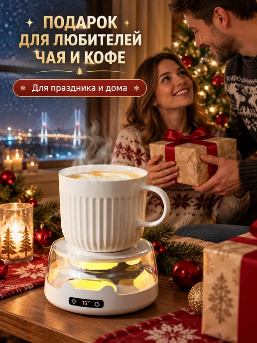 Подогреватель для кружки — новогодний подарок, белый, фото 2