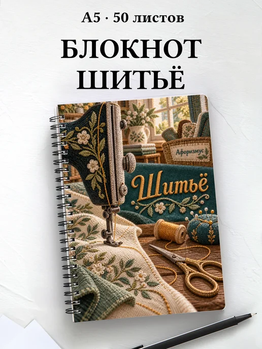 Блокнот Шитьё с мотивирующими цитатами