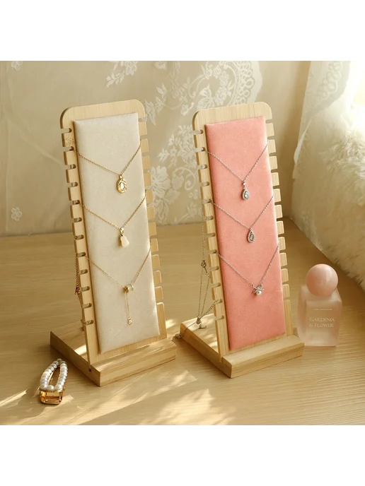Нет бренда Бамбуковая подставка для украшений Бежевый, Beige, бежевый, фото 2