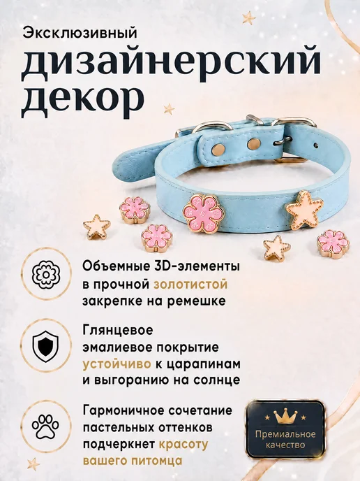 DOGTRAIN Ошейник для собак мелких и средних пород, голубой, фото 2