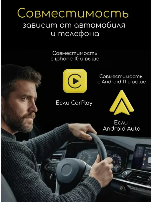 ТехноСплав Беспроводной адаптер Carplay Android Auto, вариант, фото 4
