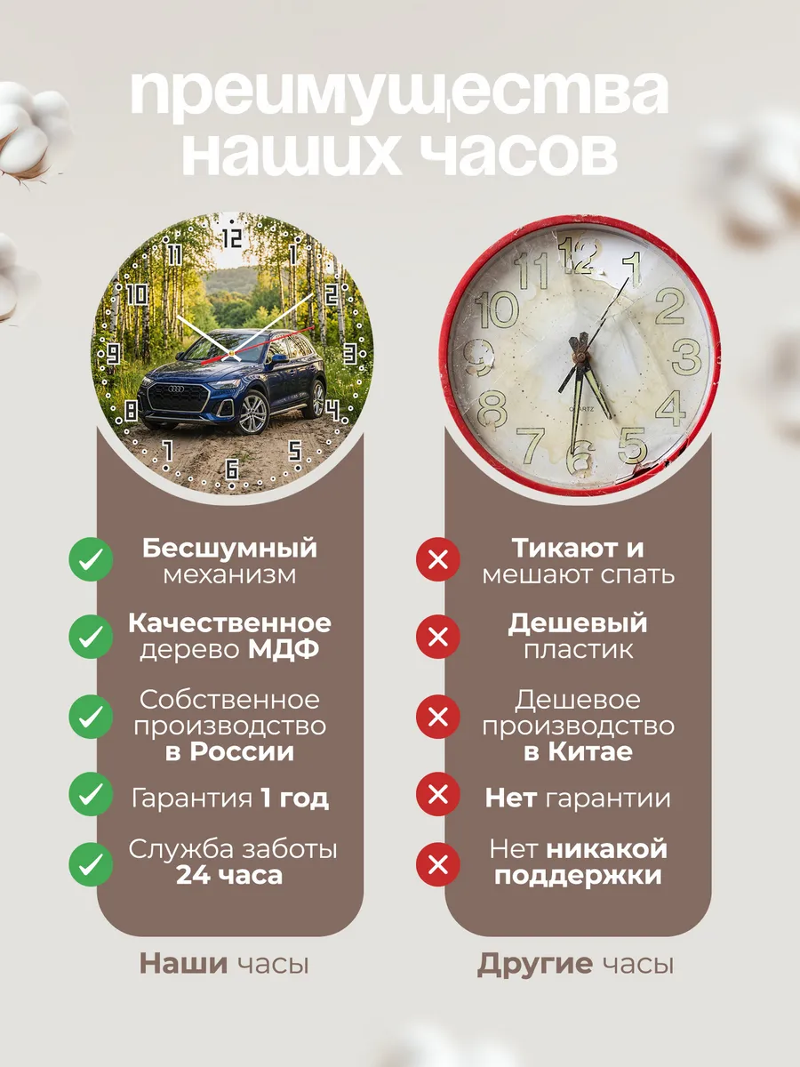 Часы настенные бесшумные Ауди Q5 33 см — фото 10