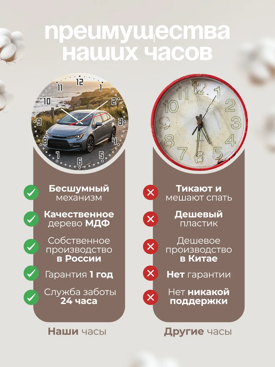 Часы настенные бесшумные Вольво XC90 кроссовер 33 см — фото 10