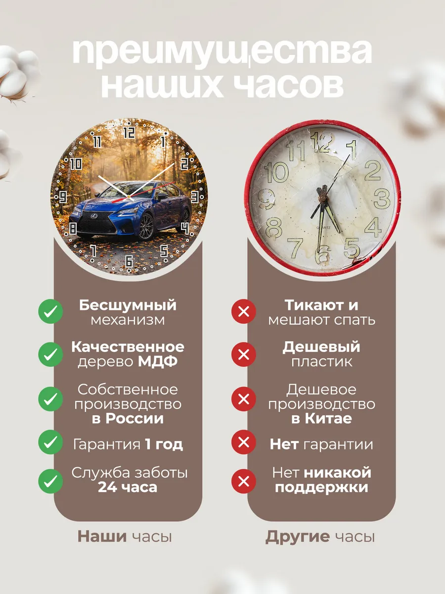 Часы настенные бесшумные Лексус IS F 33 см — фото 10