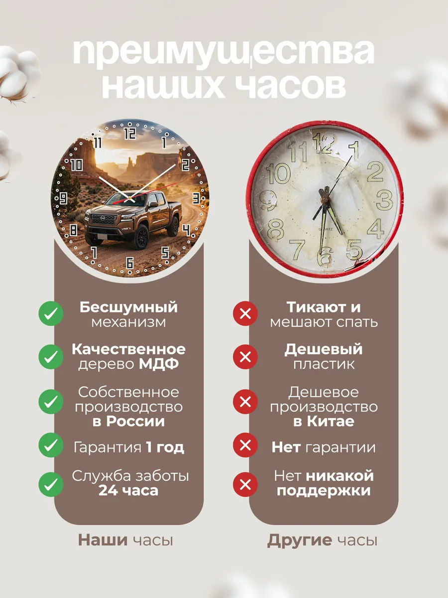 Часы настенные бесшумные Мазда BT-50 пикап 33 см — фото 10