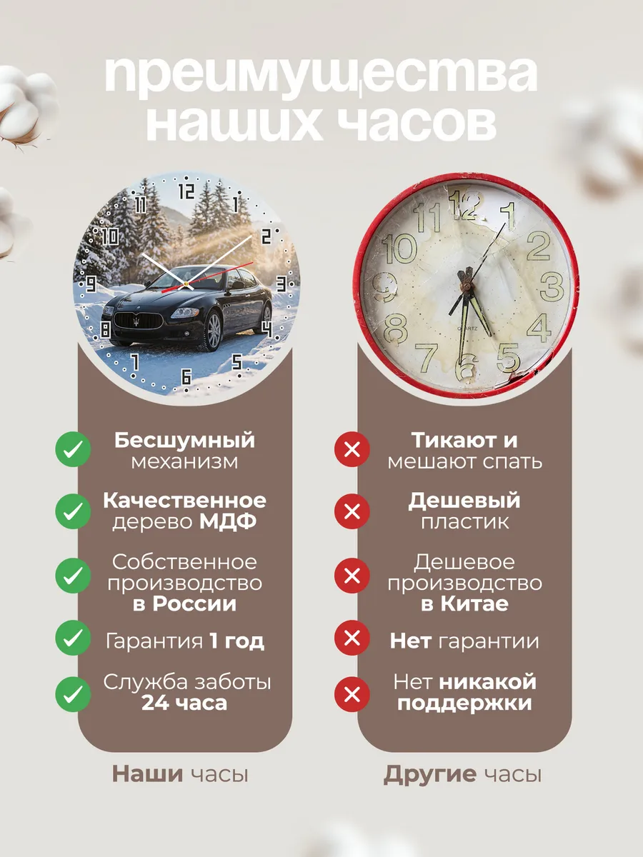 Часы настенные бесшумные Мазерати Кваттропорте 33 см — фото 10