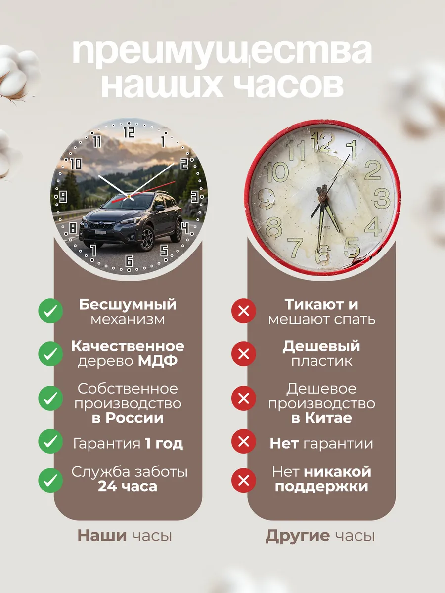 Часы настенные бесшумные Ниссан X-Trail 33 см — фото 10
