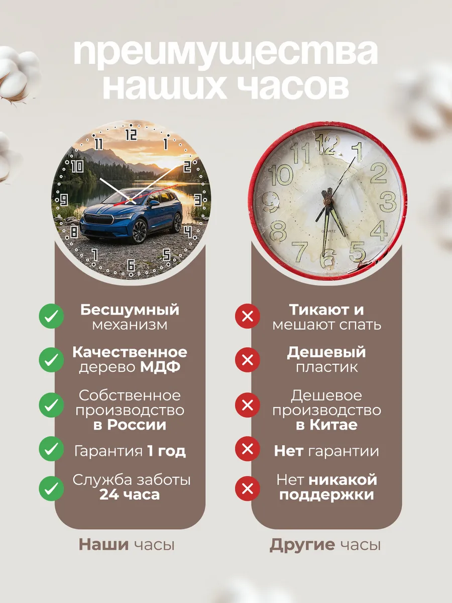 Часы настенные бесшумные Рено Меган RS 33 см — фото 10