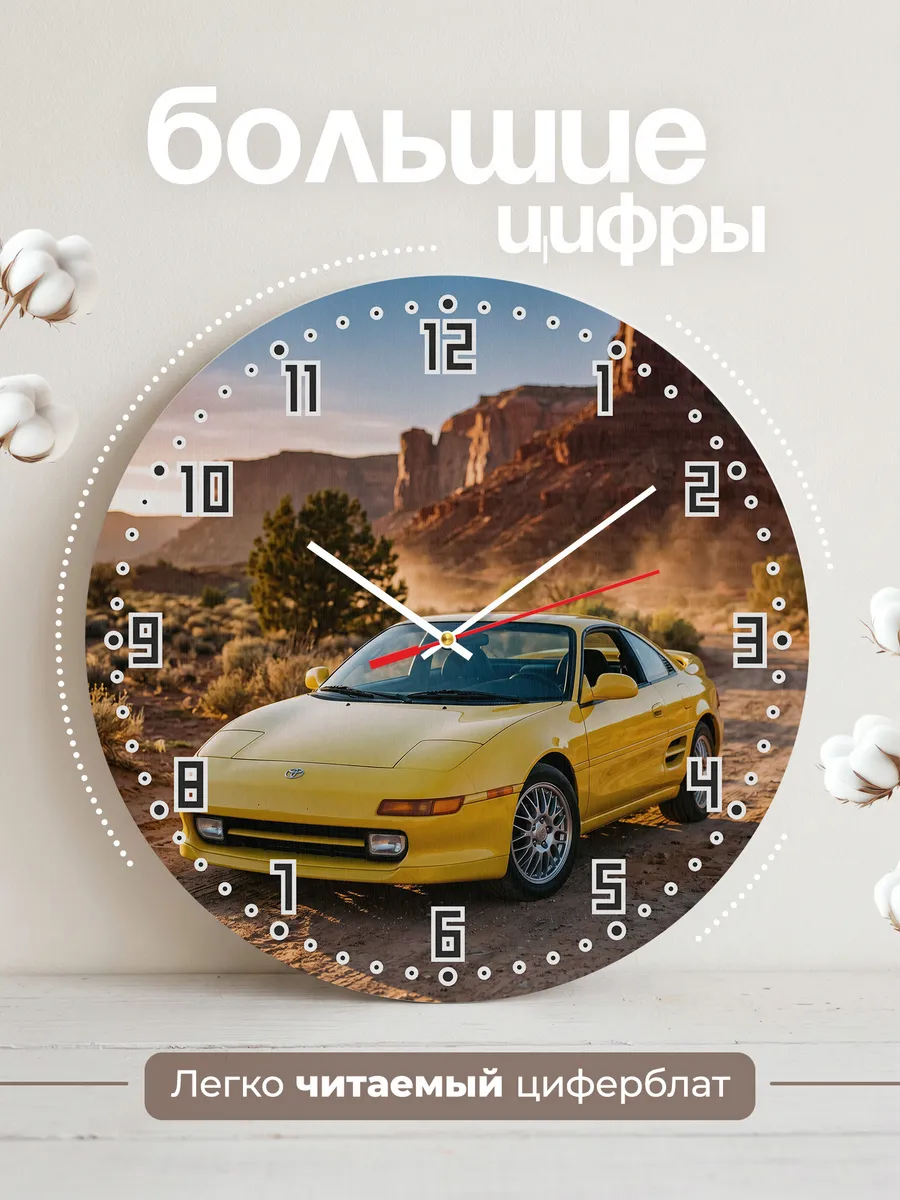 Часы настенные бесшумные Тойота Селика 33 см — фото 2