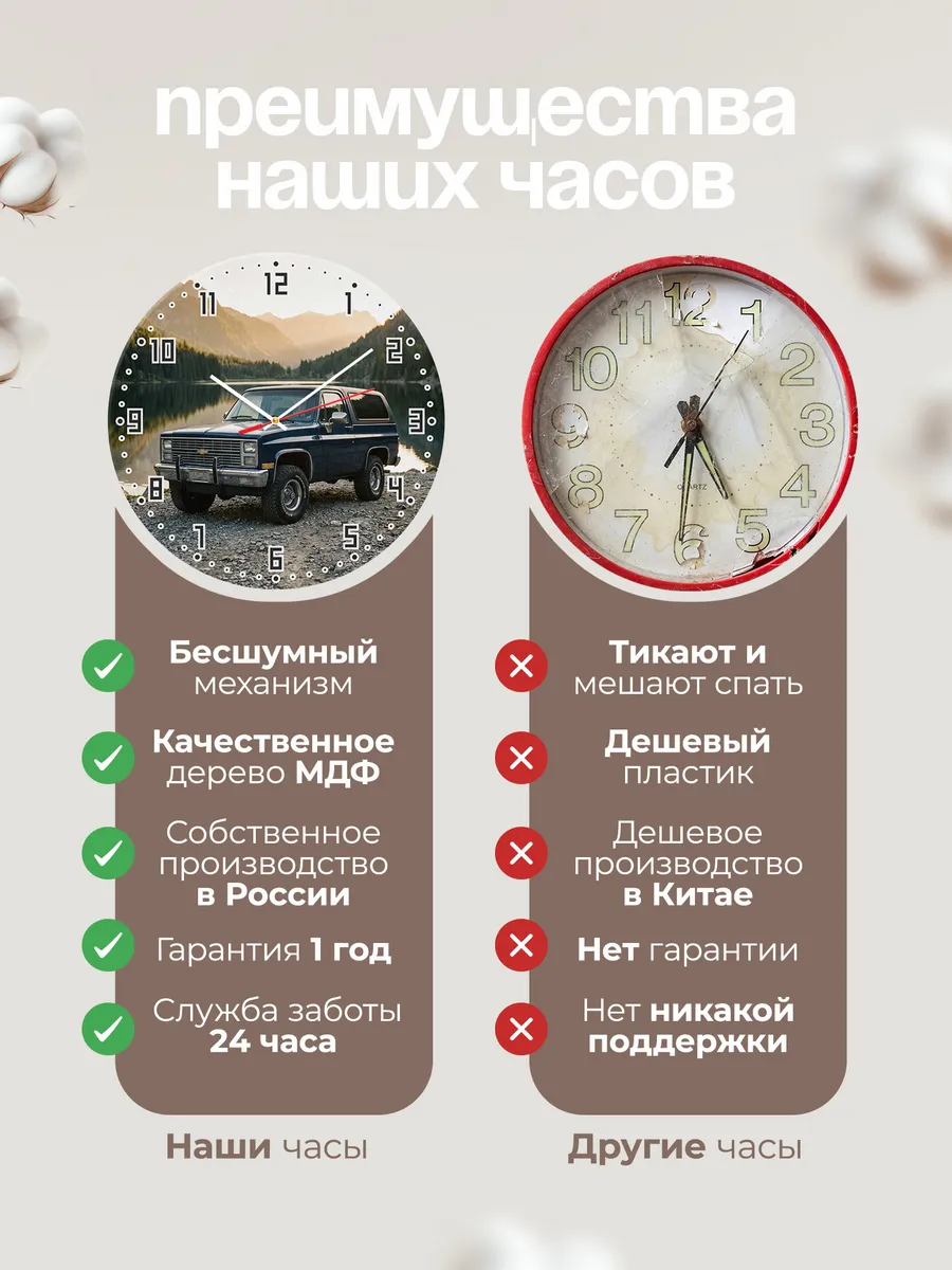 Часы настенные бесшумные Шевроле Блейзер 33 см — фото 10