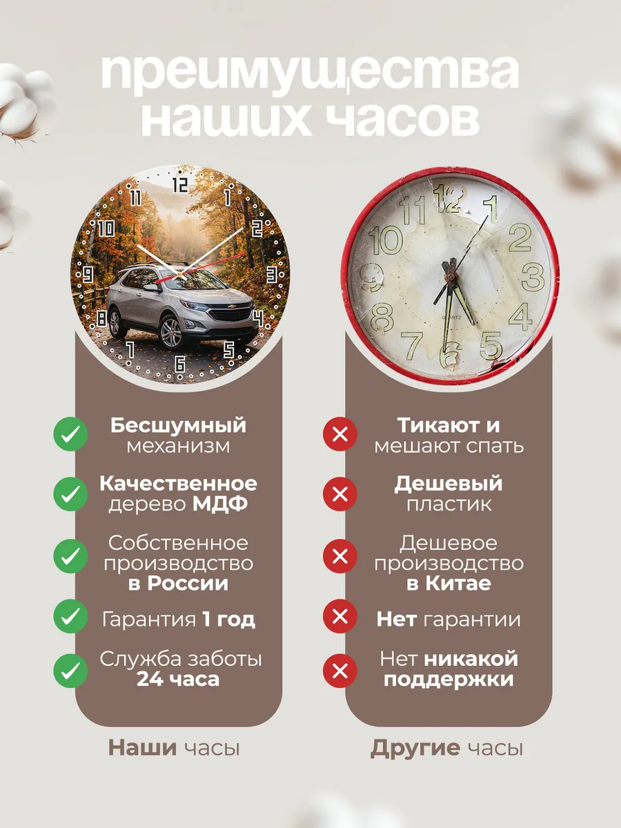 Часы настенные бесшумные Шевроле Каптива 33 см — фото 10