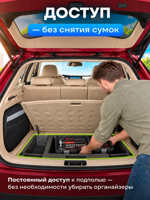 TRUNKÄR Органайзеры в багажник Belgee X70, Geely Atlas, компл. 2 шт, 2 шт, фото 5