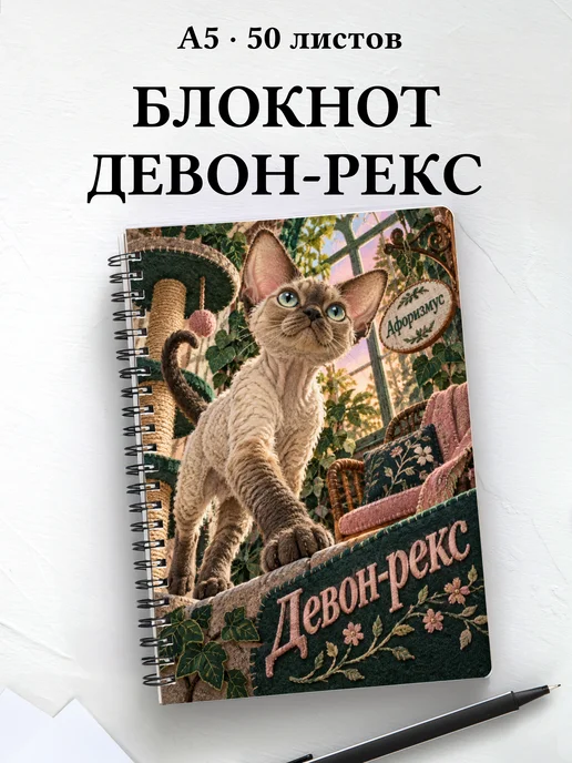 Блокнот Девон-рекс с цитатами