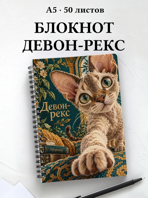 Блокнот Девон-рекс с цитатами