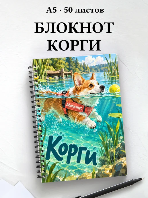 Блокнот Корги с цитатами