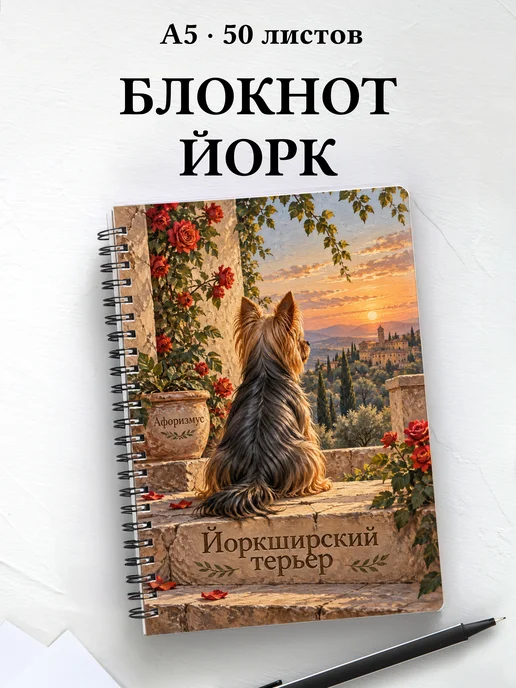 Блокнот Йоркширский терьер с цитатами