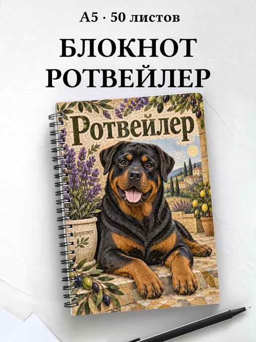 Блокнот Ротвейлер с цитатами