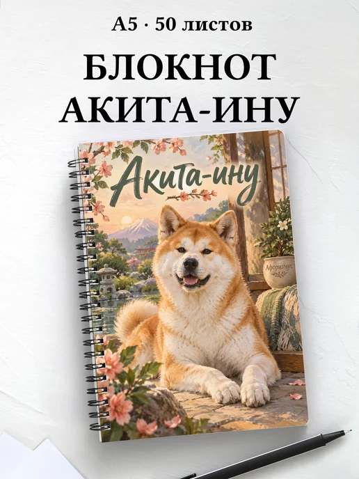 Блокнот Акита-ину с цитатами
