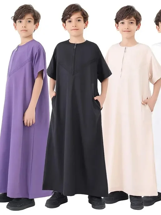 KANGTLE ZYANG Детский полиэстеровый абай КANGTLE ZYANG, бежевый, фото 2