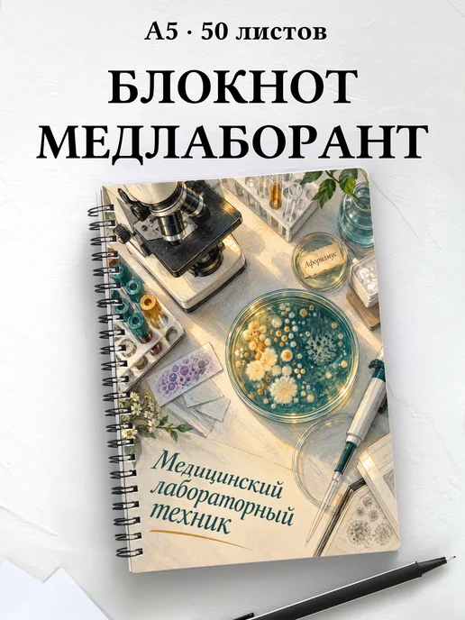 Блокнот медицинского лабораторного техника с цитатами