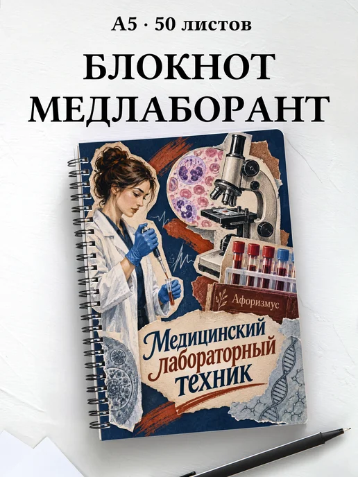 Блокнот медицинского лабораторного техника с цитатами
