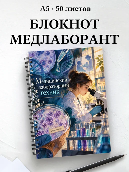 Блокнот медицинского лабораторного техника с цитатами
