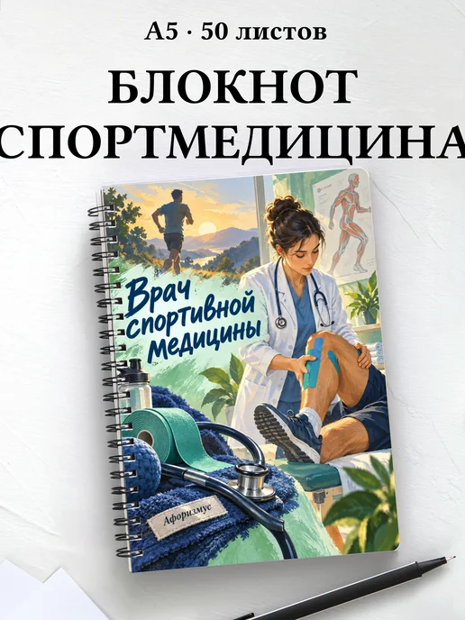 Блокнот врача спортивной медицины с цитатами
