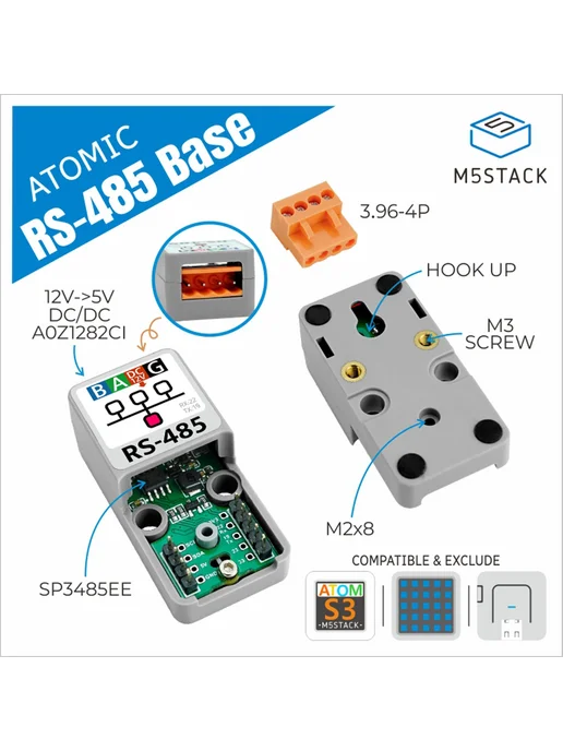 Нет бренда Изолированный модуль RS485 CA-IS2082W M5Stack, База ATOMIC преобразователь TTL-RS485, фото 3