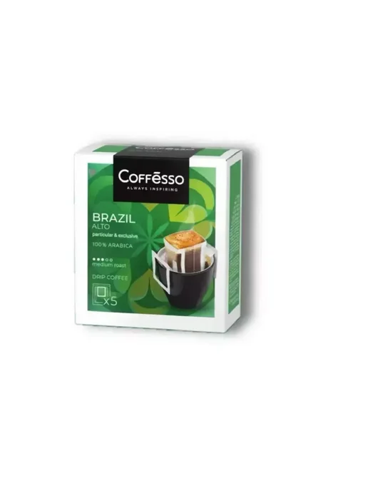 COFFESSO Кофе Brazil Alto в дрип-пакете 5x10 г, 2 уп, 5x10, 10 г, фото 2