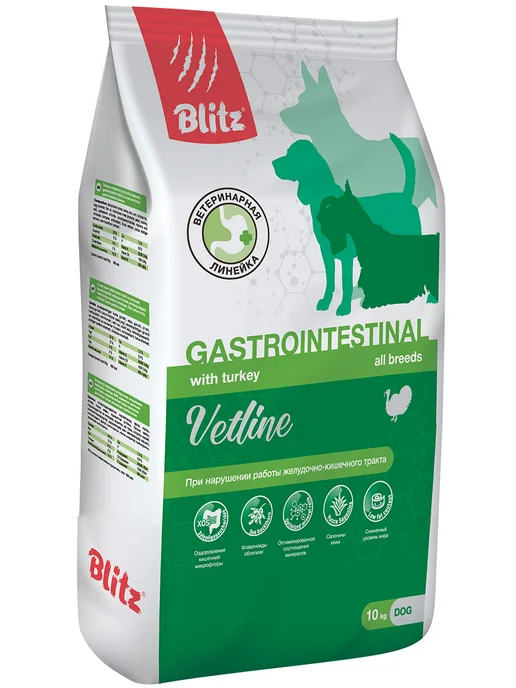 Сухой корм BLITZ Vetline Gastrointestinal для собак, 10 кг