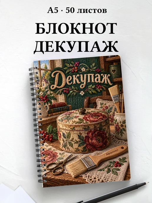 Блокнот Декупаж с мотивирующими цитатами