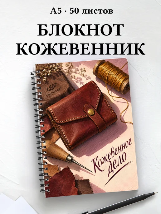 Блокнот Кожевенное дело с мотивирующими цитатами