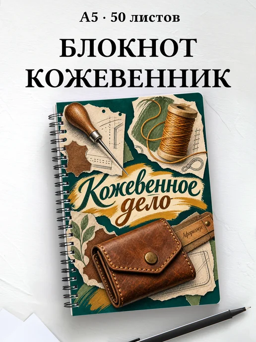 Блокнот Кожевенное дело с мотивирующими цитатами