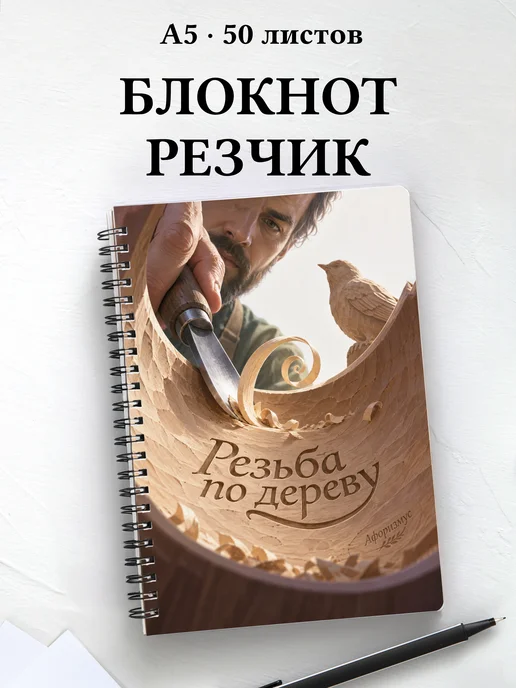 Блокнот Резьба по дереву с мотивирующими цитатами