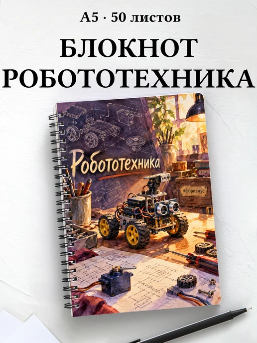 Блокнот Робототехника с мотивирующими цитатами