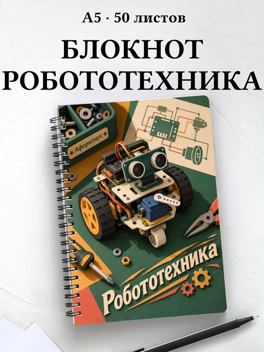Блокнот Робототехника с мотивирующими цитатами