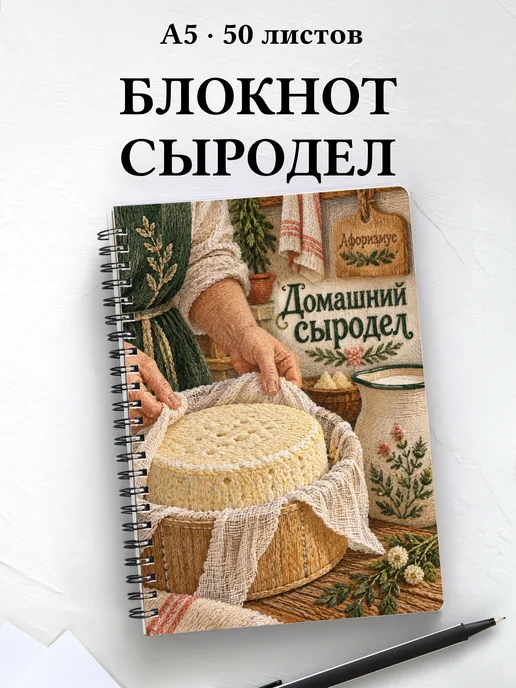 Блокнот домашнего сыродела с мотивирующими цитатами