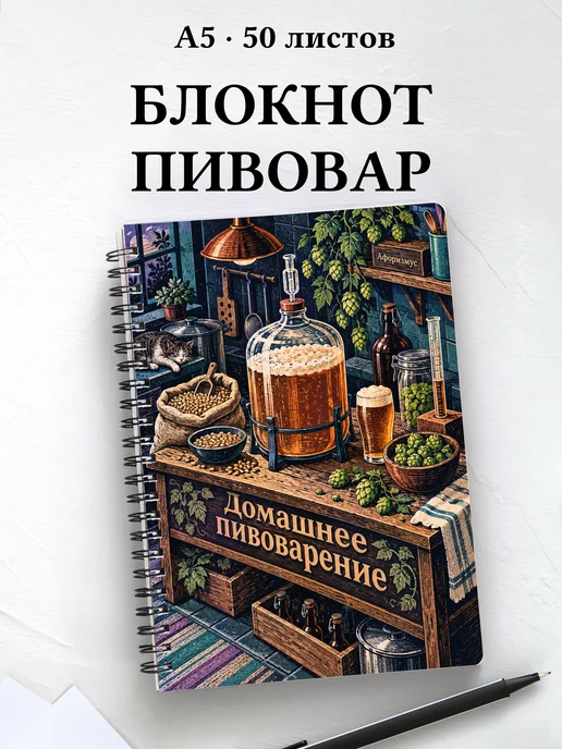 Блокнот Домашнее пивоварение с мотивирующими цитатами