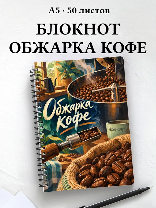 Блокнот Обжарка кофе с мотивирующими цитатами