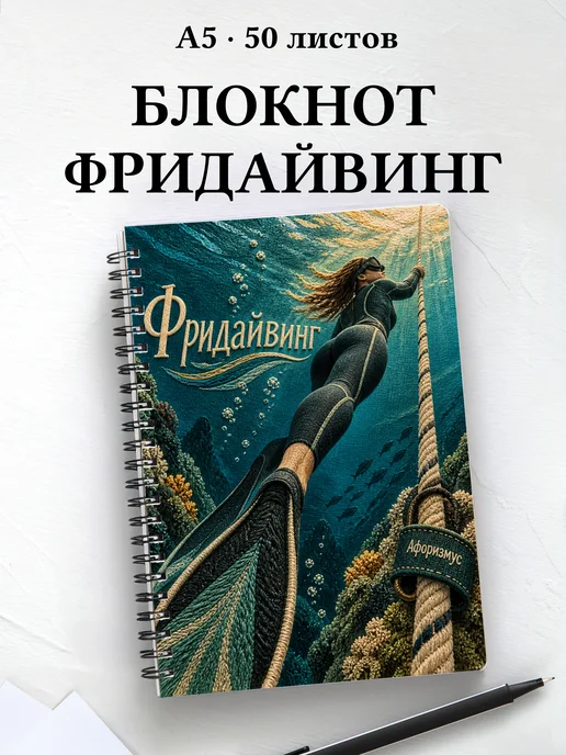 Блокнот Фридайвинг с мотивирующими цитатами