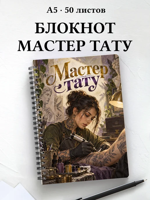 Блокнот мастера тату с мотивирующими цитатами