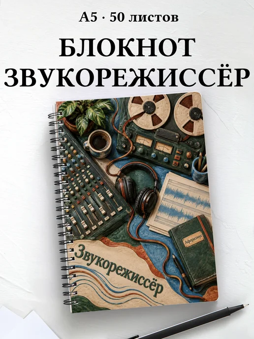 Блокнот звукорежиссёра с мотивирующими цитатами