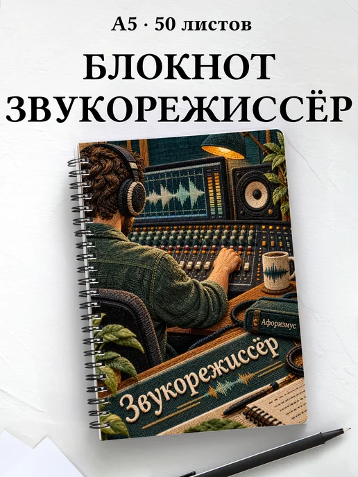 Блокнот звукорежиссёра с мотивирующими цитатами