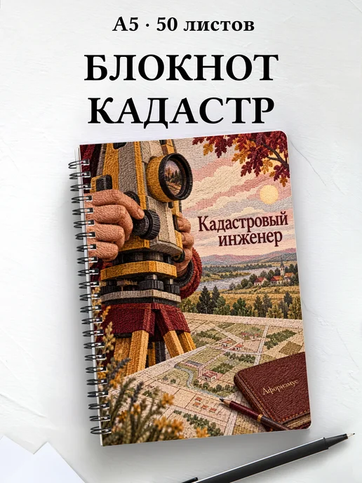 Блокнот кадастрового инженера с мотивирующими цитатами