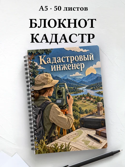 Блокнот кадастрового инженера с мотивирующими цитатами