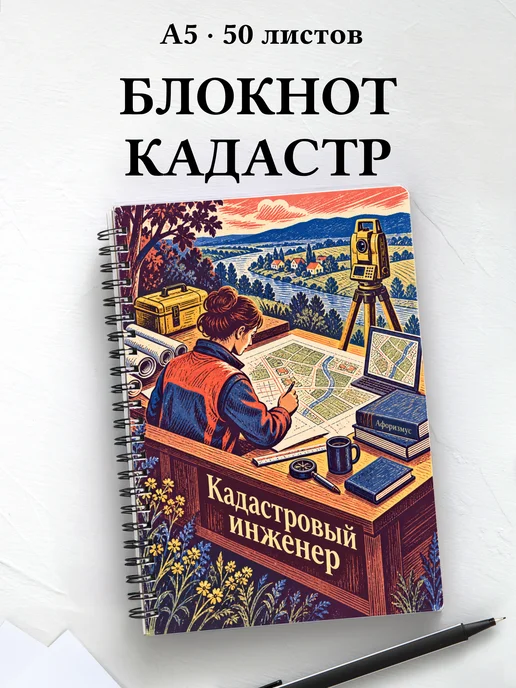 Блокнот кадастрового инженера с мотивирующими цитатами