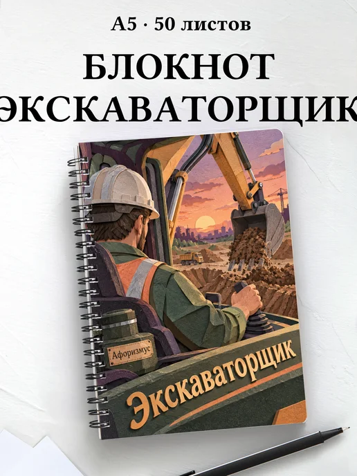 Блокнот экскаваторщика с мотивирующими цитатами