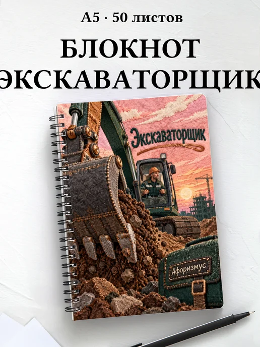 Блокнот экскаваторщика с мотивирующими цитатами
